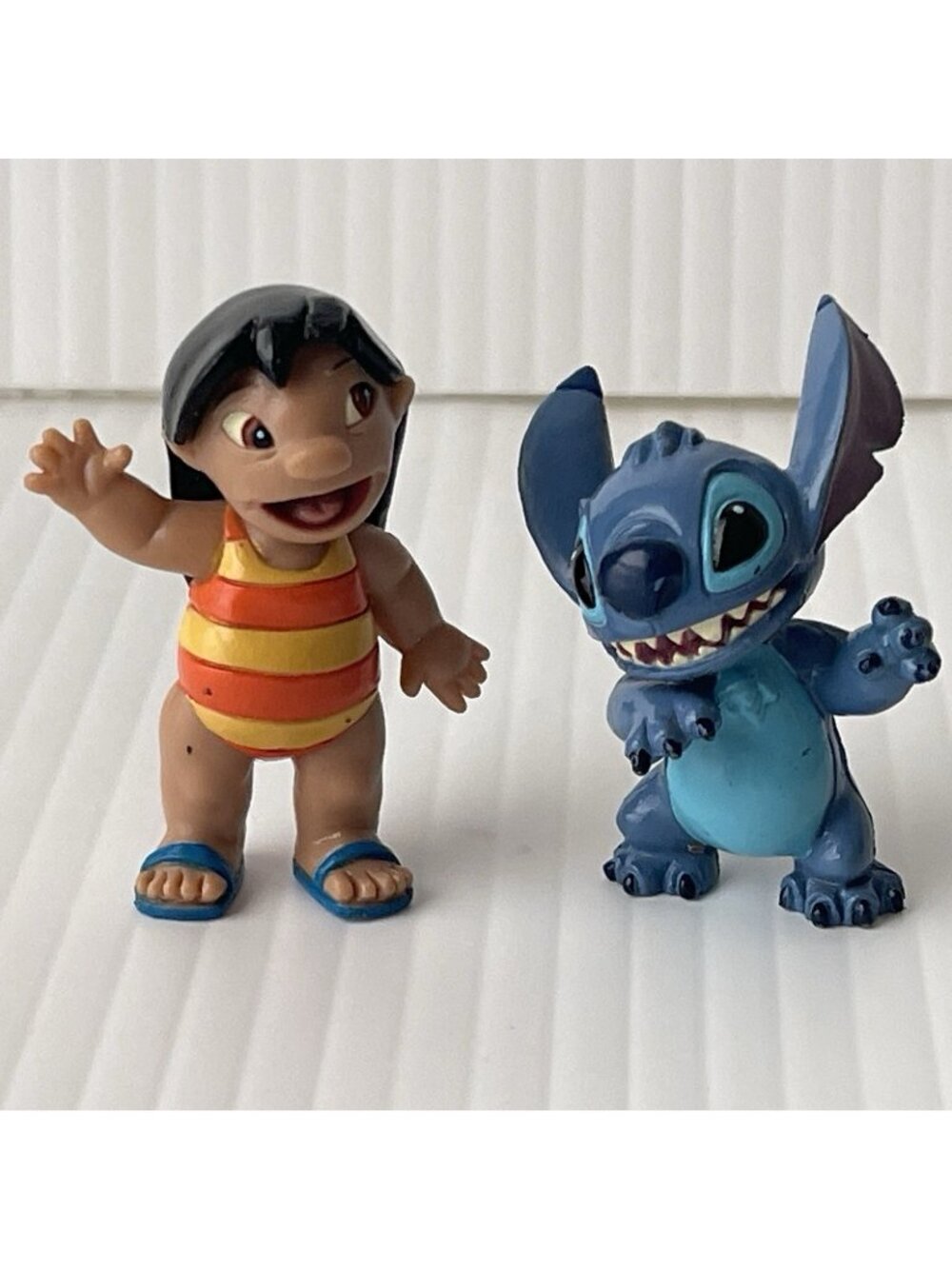 Lilo & Stitch 2" Mini Figurines Disney PVC Surf Swimsuit Vintage Cake Top 2002